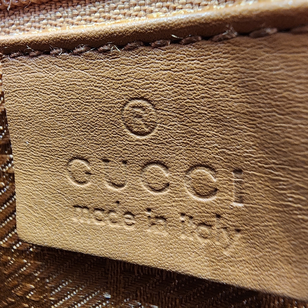 GUCCI Jackie Tote Satchel Shoulder Bag Purse in Pink Suede with Tan Leather Trim - Picture 8 of 10